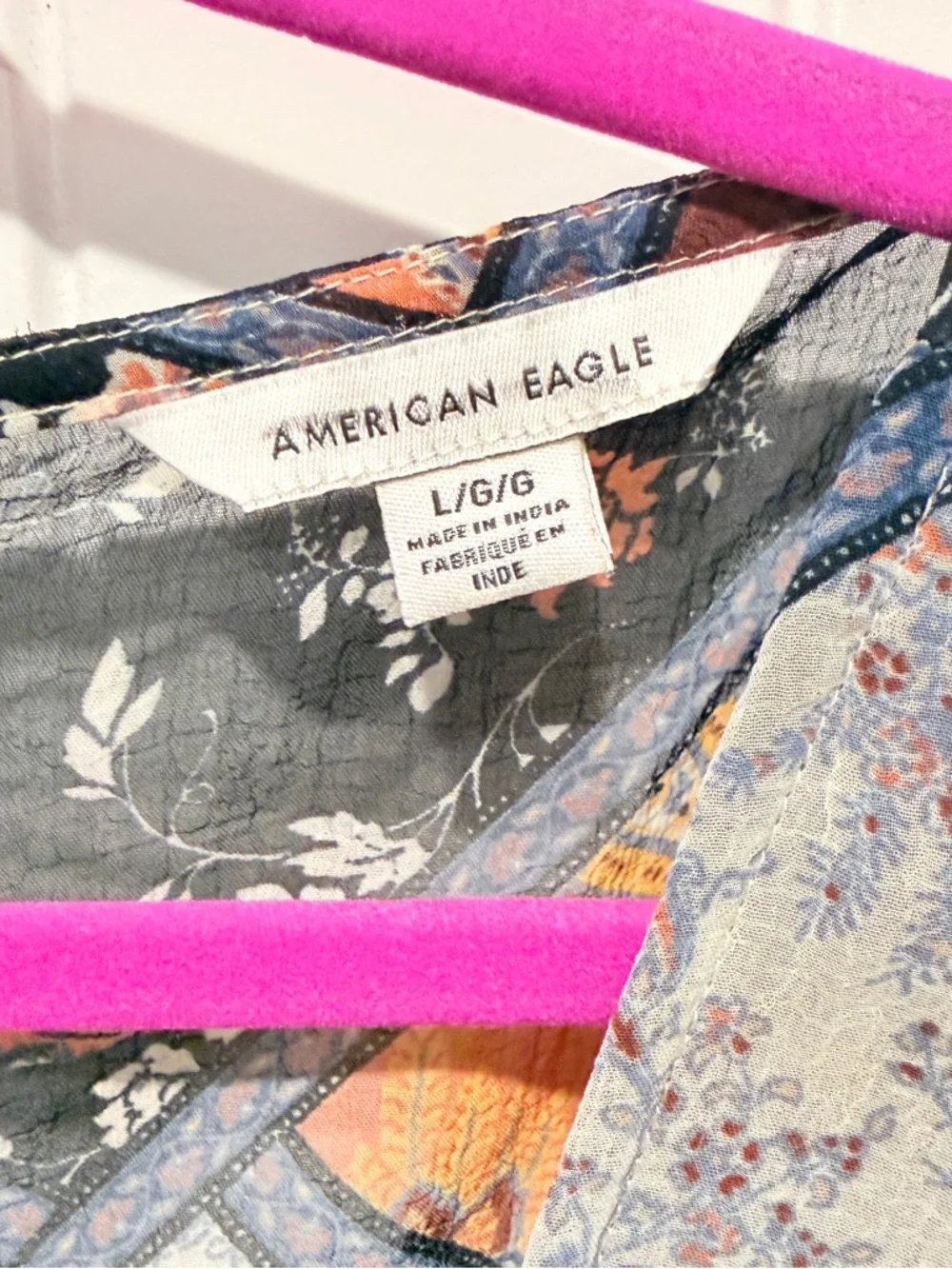 American Eagle Outfitters Patchwork Peasant Top - Picture 3 of 8
